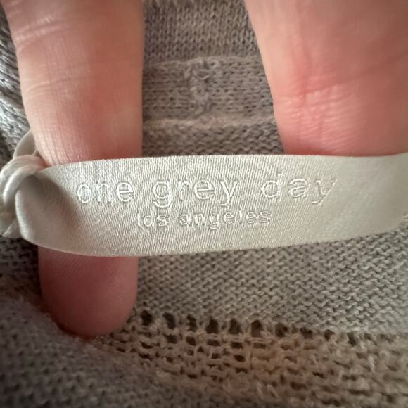 One Grey Day Open Front Long Cardigan - Gray Stripe NWT Size Small - Picture 7 of 7